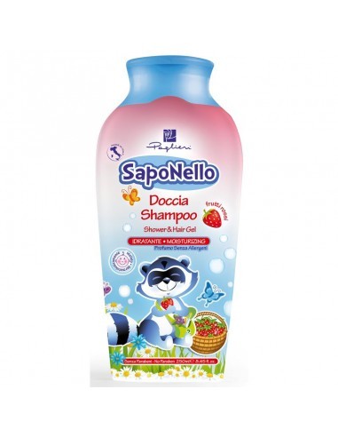 Saponello Docciaschiuma Shampoo Idratante Ai Frutti Rossi 250 Ml -Bambini